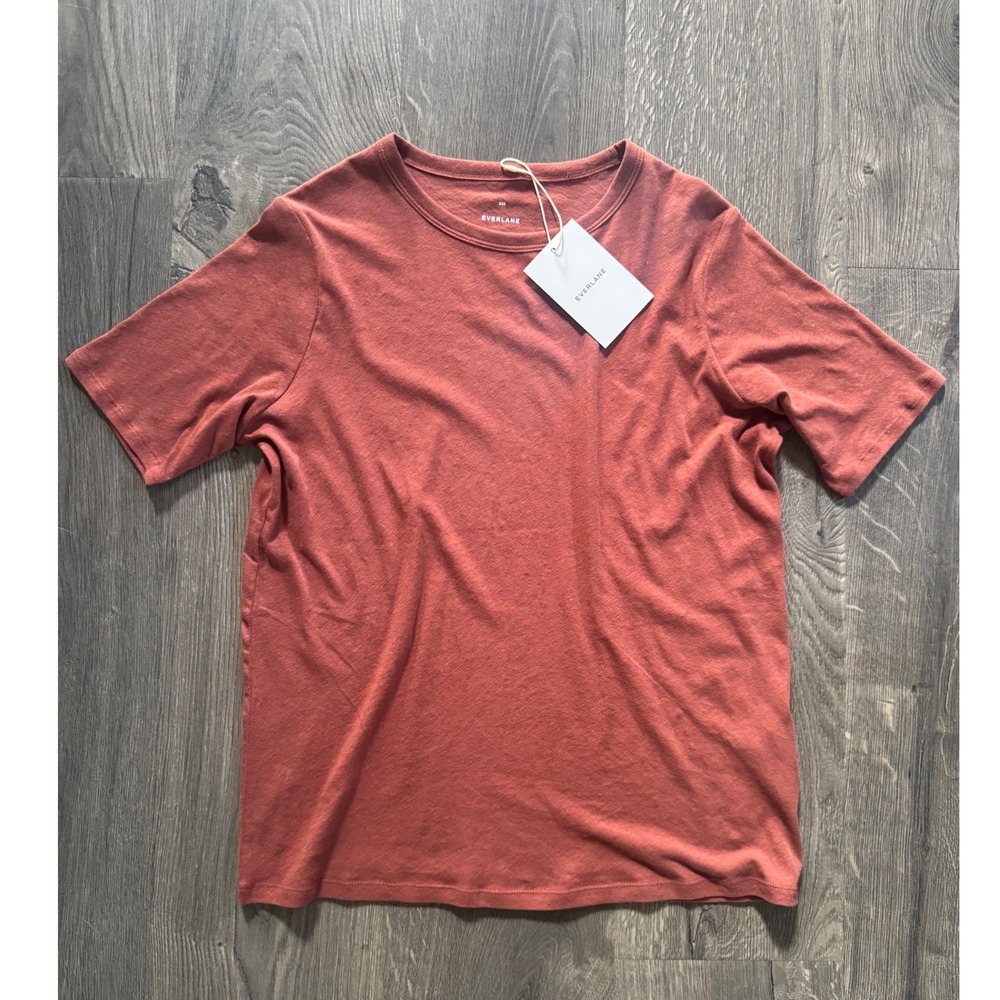 Everlane The Air Tee XXS Henna Red Organic Cotton Short Sleeve NWT NEW